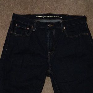 Old Navy athletic flex fit dark blue jeans